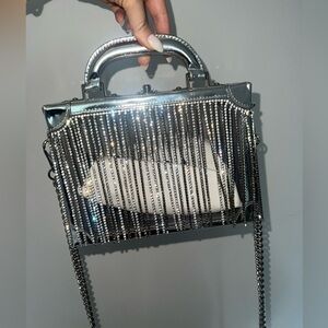 AREA silver crystal bag